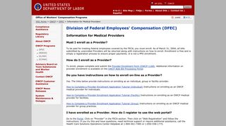 
                            11. Information for Medical Providers - Division of Federal Employees ...