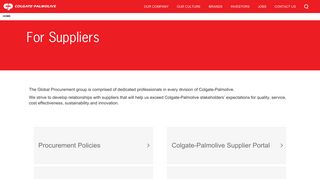 
                            10. Information for Suppliers | Colgate-Palmolive