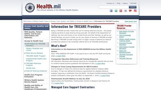 
                            7. Information for TRICARE Providers | Health.mil