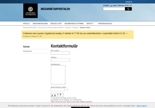 
                            13. Information inför kommande uppgradering av AGRESSO – Staff Portal ...