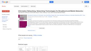 
                            12. Information Networking. Networking Technologies for ...