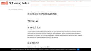 
                            7. Information om din Webmail – Brf Vasagården