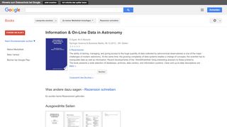 
                            9. Information & On-Line Data in Astronomy - Google Books-Ergebnisseite