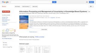 
                            8. Information Processing and Management of Uncertainty in ...