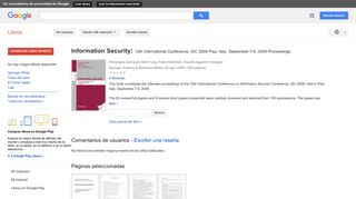 
                            12. Information Security: 12th International Conference, ISC 2009 Pisa, ...