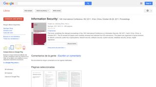 
                            8. Information Security: 14th International Conference, ISC 2011, ... - Resultado de Google Books