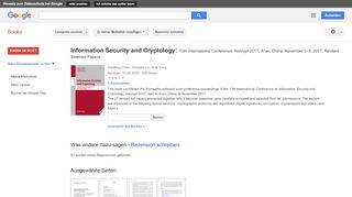 
                            13. Information Security and Cryptology: 13th International ... - Google Books-Ergebnisseite