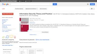 
                            6. Information Security Theory and Practice: 10th IFIP WG 11.2 ... - Risultati da Google Libri