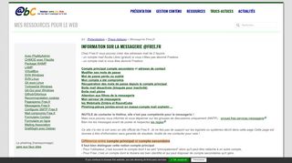 
                            6. Information sur la messagerie @free.fr / Réaliser votre site - JC Etiemble