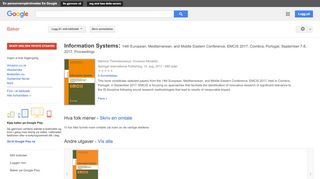 
                            9. Information Systems: 14th European, Mediterranean, and Middle ...