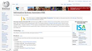 
                            11. Information Systems Associates FZE - Wikipedia