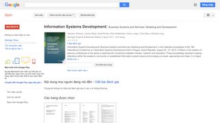 
                            8. Information Systems Development: Business Systems and Services: ... - Kết quả Tìm kiếm Sách của Google
