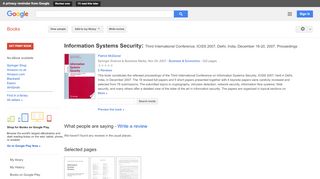 
                            13. Information Systems Security: Third International Conference, ... - Google Books Result