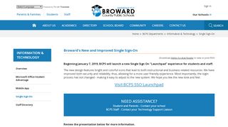 
                            12. Information & Technology / Single Sign-On - Broward County Schools