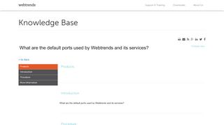 
                            8. Information: What are the default ports used by Webtrends and its ...
