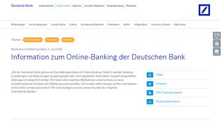 
                            11. Information zum Online-Banking der Deutschen Bank - Deutsche Bank