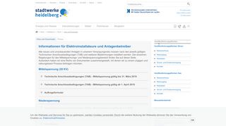 
                            12. Informationen für Installateure im Bereich Strom - Stadtwerke Heidelberg