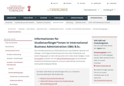 
                            8. Informationen für Studienanfänger IBA B.Sc. - Uni Tübingen