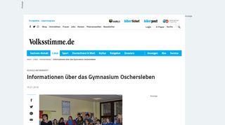 
                            9. Informationen über das Gymnasium Oschersleben - Volksstimme