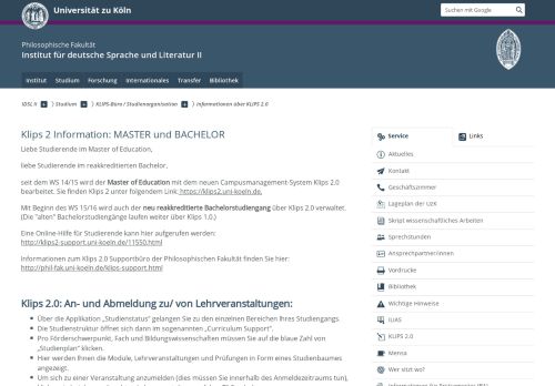 
                            10. Informationen über KLIPS 2.0 - IDSL II - Universität zu Köln