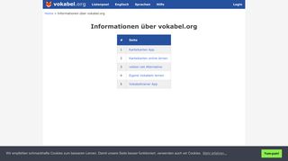 
                            2. Informationen über vokabel.org