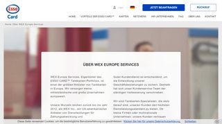 
                            10. Informationen über WEX Europe Services | ESSO CARD™