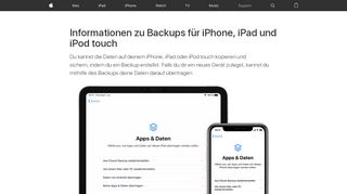 
                            1. Informationen zu Backups für iOS Geräte - Apple Support