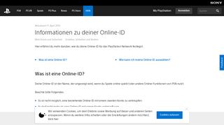 
                            1. Informationen zu deiner Online-ID - PlayStation