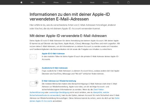 
                            5. Informationen zu den mit Ihrer Apple-ID verwendeten E-Mail-Adressen ...