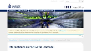 
                            6. Informationen zu PANDA für Lehrende – IMT:HilfeWiki