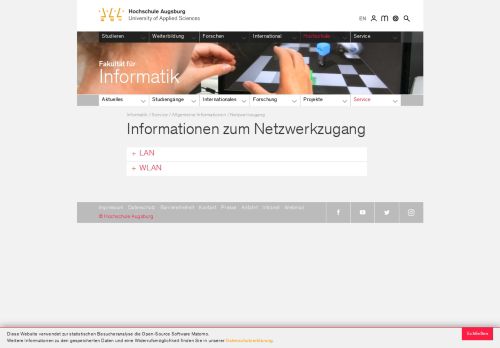 
                            9. Informationen zum Netzwerkzugang - Hochschule Augsburg