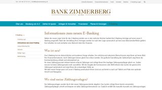 
                            7. Informationen zum neuen E-Banking - Bank Zimmerberg