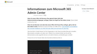 
                            3. Informationen zum Office 365 Admin Center | Microsoft Docs