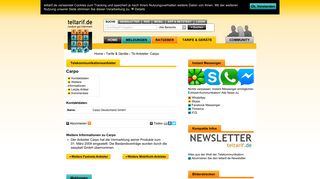 
                            7. Informationen zum Telekommunikationsanbieter Carpo - teltarif.de