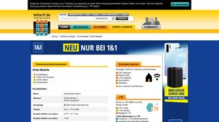 
                            4. Informationen zum Telekommunikationsanbieter Ortel Mobile - teltarif.de