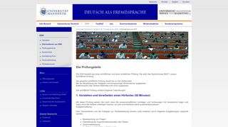 
                            8. Informationen zur DSH: Deutsch als Fremdsprache (DaF)