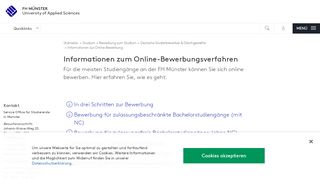 
                            1. Informationen zur Online-Bewerbung - FH Münster