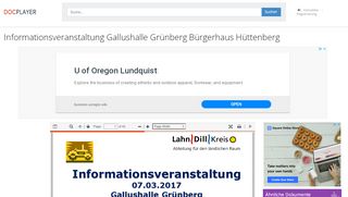 
                            7. Informationsveranstaltung Gallushalle Grünberg Bürgerhaus ...
