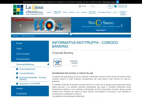 
                            5. Informativa Antitruffa - Comodo Banking - La Cassa