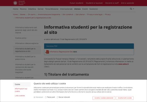 
                            13. Informativa studenti per la registrazione al sito: Università Ca' Foscari ...