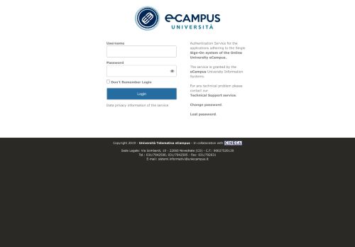 
                            2. informazioni e login - eCampus