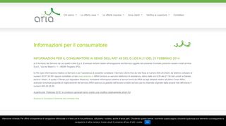 
                            3. Informazioni per il consumatore - www.ariamax.it