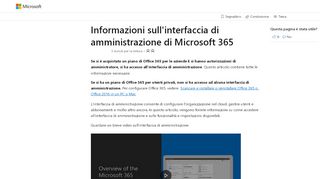 
                            3. Informazioni sull'interfaccia di amministrazione di Office 365 | Microsoft ...