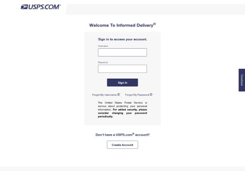 
                            2. Informed Delivery - USPS.com® - Sign In
