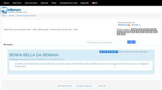 
                            4. Inforum | SENHA BELLA DA SEMANA - Cheats em geral e ot serv ...