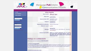 
                            6. Infos légales - Bienvenue sur le site de APLIC.FR