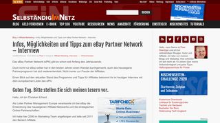 
                            12. Infos, Möglichkeiten und Tipps zum eBay Partner Network