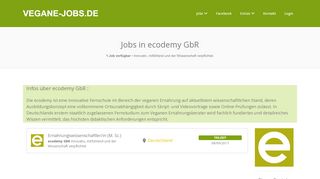 
                            10. Infos über ecodemy GbR - Vegane-Jobs.de