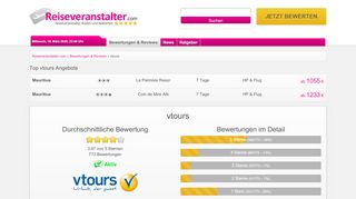 
                            12. Infos und Bewertungen zum Reiseveranstalter vtours