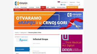 
                            8. Infostud Grupa - Osnovni podaci o firmi - eKapija